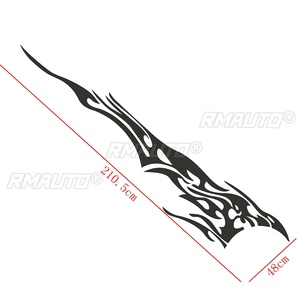 สติ๊กเกอร์ติดรถยนต์ลายเปลวไฟ ขนาด 210.5x48 ซม. สติ๊กเกอร์ตกแต่งข้างรถยนต์ ลายกราฟิกสำหรับรถแข่ง กันน้ำ อุปกรณ์ตกแต่งรถยนต์ - Product Image 6