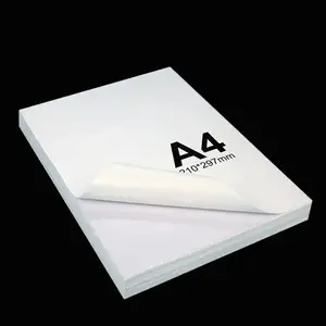 Feuilles vierges en vinyle mat brillant pour impression adhésive imperméable de qualité AA, papier autocollant de codes à barres découpé à l'emporte-pièce A4 pour imprimante à jet d'encre