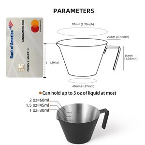 Espresso Shot Cups with Handle Espresso Measuring Cup Dishwasher Safe 2/3 Pack Stainless Steel Pouring Cup Home Barista Tools - Product Image 2