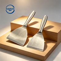 Spatule de cuisine moderne en acier inoxydable, manche droit, lame de 12 cm, épaisseur 1,5 mm, réversible, compatible lave-vaisselle