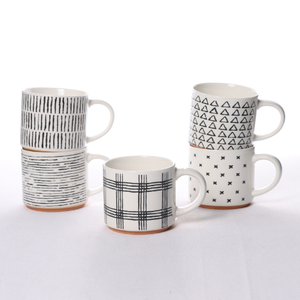 Ensemble de tasses en céramique de haute qualité, design géométrique simple, empilables, pour cadeaux d'affaires - Product Image 1