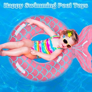 Flotador inflable de sirena de 90 cm para adultos, diversión acuática en piscina y playa - Product Image 2
