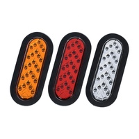 Feux arrière de voiture à 25 LED ovales, feux stop, clignotants, feux de position latéraux avec signal d'avertissement en forme de flèche pour camping-car, camion, remorque