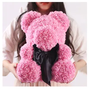 Factory Wholesale osos de san valentin hand made rose teddy bear birthday gift teddy bear teddy bear 70 cm valentines day gift