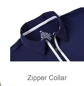 Men's Henry Collar Summer Short Sleeve <b>Polo</b> Shirt Slim Fit Fashion Button <b>up</b> Quarter <b>Zip</b> Long Length Plain Style for Golf - Product Image 4