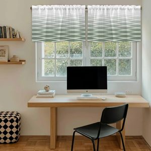 <span class=keywords><strong>Cortinas</strong></span> Cortas Modernas con Rayas Verdes, <span class=keywords><strong>Cortinas</strong></span> Abstractas para <span class=keywords><strong>Baño</strong></span>, Encima del Fregadero, <span class=keywords><strong>Cortinas</strong></span> Pequeñas para Cocina, <span class=keywords><strong>2</strong></span> Paneles - Product Image 5