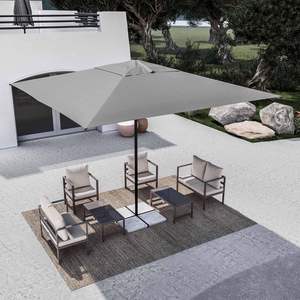 <span class=keywords><strong>Parasol</strong></span> de marché commercial en aluminium surdimensionné 13ft x 13ft Poussoir manuel 4x4M <span class=keywords><strong>Parasol</strong></span> de jardin avec grand pare-soleil carré - Product Image 2