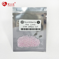 Pierres précieuses en vrac de couleur rose, taille moyenne, forme ronde, taille brillant, zircone cubique synthétique, pierre de zircon CZ