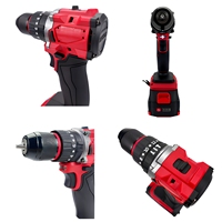 Perceuse à percussion sans fil 20V rechargeable, sans balais, au lithium, avec kit d'outils, portable, petite machine de forage manuelle