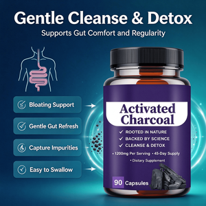 Capsules de <span class=keywords><strong>charbon</strong></span> <span class=keywords><strong>actif</strong></span> 1200mg Cleanse Douceur Gut Support Ballonnements Soulagement Digestif Supplément de Santé pour Adultes - Product Image 3