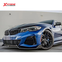 XTREME Séparateur de pare-chocs avant en fibre de carbone sèche style AD, lèvre de pare-chocs avant pour BMW G20 G21 320i 330i M340i 2019-2022