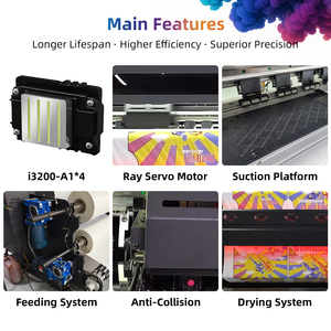 Lá nhà máy giá Lớn định dạng 1.8m i3200 4 đầu truyền nhiệt in thăng hoa máy in cho T-Shirt và thể thao - Product Image 2