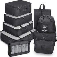 Organisateur de voyage 9 pièces, organiseur de vêtements, sac de rangement pour bagages, ensemble d'accessoires de rangement pour voyage