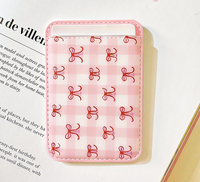 Dompet Ponsel Kulit PU & Kanvas Magnetik Kartun Kustom, Tempat Kartu Aman untuk iPhone, Dapat Digunakan dengan Paspor