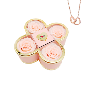 2025 Neujahr Schmucks cha tulle Konservierte Rosen Vier blättriges Kleeblatt Quadrat Einfache Plastiks prüh farbe 5cm Ewige Blumen Valentinstag - Product Image 3