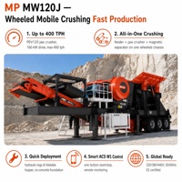 Installation mobile de concassage MW120J, concasseur à mâchoires modulaire sur roues pour le concassage de roche, de pierre, de granit, de béton, d'agrégats, pour les carrières et l'exploitation minière