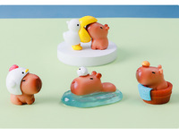 Peluche Capybara Bébé Mignonne, Adorable Petite Poupée Cochon d'Eau, Accessoire de Décoration DIY, Ornement Miniature pour Voiture et Bureau