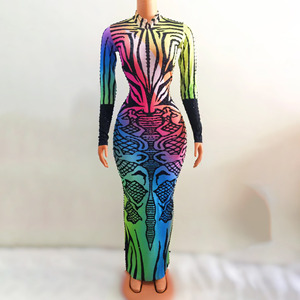 alibaba long dresses Alibaba Catwalk Evening Dresses Sparkly Big Rhinestone Long Evening Birthday Dress Celebrate