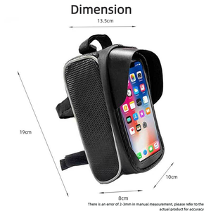 Sac de voyage pour vélo avec logo personnalisé, imperméable, pour tube supérieur, étui pour téléphone tactile, sac de cadre de vélo imperméable, antichoc - Product Image 3