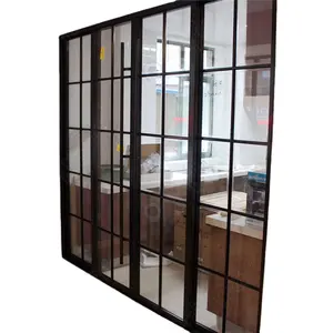 Marco delgado de aluminio, divisor deslizante de vidrio plateado, pivote de puerta privada, precio competitivo delicado