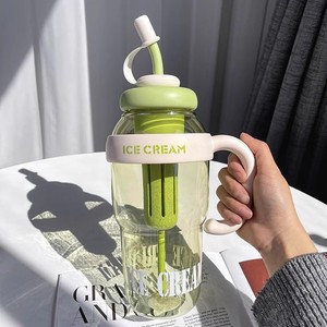 Alta belleza Big Mac Ice King taza <span class=keywords><strong>de</strong></span> agua 1300ml portátil con asa paja flor té taza <span class=keywords><strong>de</strong></span> plástico Lucky Belly Cup - Product Image 3