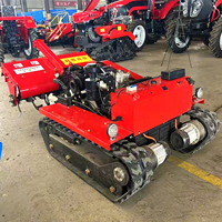 Pengiriman Gratis Traktor Crawler Lander 50HP Mini Rotavator Rotary Tiller Cultivator Pertanian dengan Gearbox dan Pompa Diesel