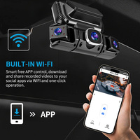 Cámara para Auto DVR de 140 Grados con WiFi, 4 Canales, Grabador de Video 1080P FHD, Control Inalámbrico por Aplicación, Modo de Estacionamiento 24 Horas, Grabación en Bucle