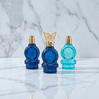 Flacon de parfum de luxe 50 ml, flacon de parfum en verre transparent coloré, flacon de parfum vide personnalisé avec impression sérigraphique