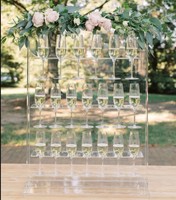 Support à Vin Acrylique Personnalisable Gaojian pour Flûtes à Champagne, Présentoir de Bar à Bulles Mural en Acrylique pour Mariage et Décoration de Fête