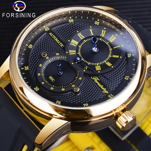 FORSINING 366 Mode Squelette Automatique Mouvement Mécanique Montre Pour Hommes Bracelet En Silicone 6 Couleurs Montre <span class=keywords><strong>Horloge</strong></span> Mécanisme - Product Image 2