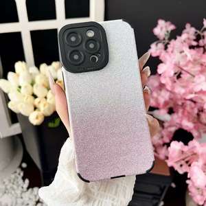 Nouvelle coque de téléphone en cuir pailleté pour iPhone 16 Pro Max, antichoc pour iPhone 15/14/13, coque souple antidérapante pour iPhone 11/12 - Product Image 2