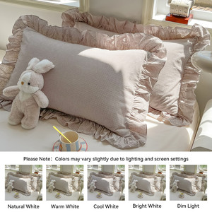 Housse de coussin de luxe décorative pour la maison et housse de coussin en laine style bohème, ensemble de taies d'oreiller 100 % coton à volants - Product Image 5