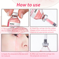 Ampoule faciale éclatante à la vitamine PDRN rose KOEC, sérum anti-âge hydratant, acide hyaluronique, booster d'hydratation raffermissant
