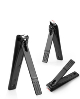 Ensemble de manucure HONGSTARS de qualité supérieure en acier inoxydable avec revêtement noir, 18 pièces, emballage en polybag, logo personnalisé, utilisation facile, réparation des ongles