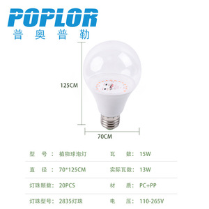 Bombilla LED Poplor para Crecimiento de Plantas, 15W, Espectro Completo, Chip COB, Luz para Germinación de Semillas - Product Image 4