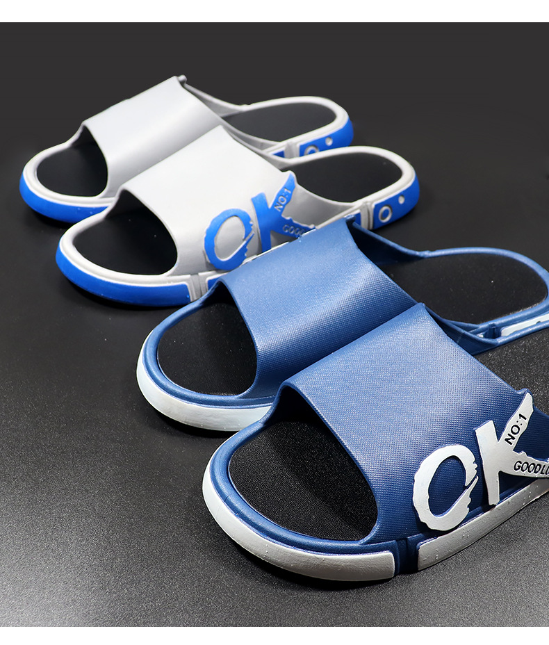 Personality Trend Outdoor Indoor Bathroom Slippers Non-slip Thick Soled Men's Sandals Women Slides