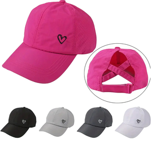 6 Panel Puff Heart Embroidered Business Street Style Curved Back <b>Cap</b> for <b>Men</b> Women Vintage Cotton <b>Baseball</b> Hat Casual Washed - Product Image 1