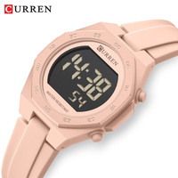 Jam Tangan Digital Sport Mewah Wanita CURREN 6102 dengan Tali Silikon Tahan Air 3BAR Stopwatch Kalender Fitur Outdoor untuk Wanita