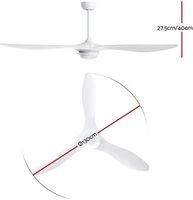 Ventilateur de plafond 52 pouces avec lumière LED 18W 3CCT dimmable, moteur DC, 6 vitesses, télécommande, réversible, certifié CB pour chambre à coucher