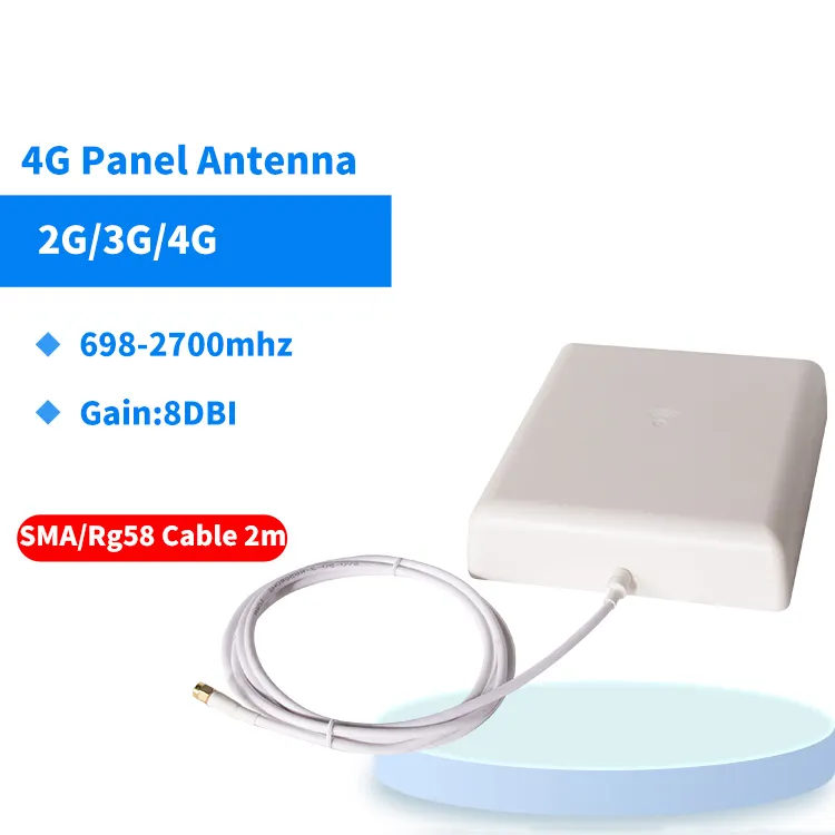 8dbiホワイト700-2700MHz2G 3G4G屋外パネルアンテナGSMCDMA外部アンテナLTEMTSモバイル信号リピーター用