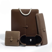 Ensemble d'emballage professionnel pour bijoux, boîte à bijoux élégante haut de gamme à double ouverture, boîte cadeau en velours pour protéger un ensemble de colliers, vente en gros