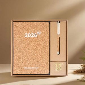 Agenda Ecológica Personalizada con Logotipo 2026, Set de Regalo al por Mayor, Cuaderno de Tapa Dura de Corcho y Posos de Café, Diario, Agenda, Día del Padre - Product Image 5