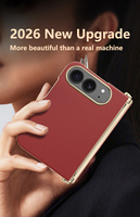 Groothandel Premium Lederen Telefoonhoesjes met Rechte Rand Design & Volledige Knoppenbedekking voor iPhone Duo