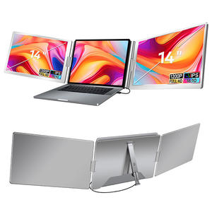 Moniteur portable triple écran IPS 14 pouces 1200P USB-C à câble unique pour Windows Mac M1 M2 M3 – Vente Flash pour Ordinateur de Bureau - Product Image 1