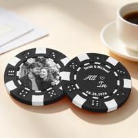 Jetons de poker personnalisés OEM/ODM en ABS avec photo/image/texte pour mariages, soirées casino et souvenirs de fiançailles – Fabriqués en Chine