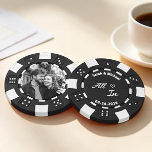 Jetons de <span class=keywords><strong>poker</strong></span> personnalisés OEM/ODM en ABS avec photo/image/texte pour mariages, soirées casino et souvenirs de fiançailles – Fabriqués en Chine - Product Image 4