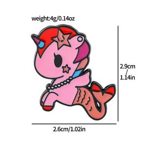 เข็มกลัดเคลือบโลหะผสมสังกะสีลายใหม่ขายส่งสำหรับทุกเพศ ลายอนิเมะยูนิคอร์น สำหรับตกแต่งเสื้อผ้า DIY - Product Image 5