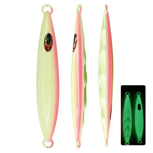 80g/100g/120g/150g/200g/250g/300g saltwater Lead Vertical metal Jig lure lumo boat bass grouper fishing jig bait