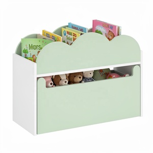 Nube diseño bebé niño habitación organizador <span class=keywords><strong>madera</strong></span> niños chico juguete caja de almacenamiento con librería - Product Image 3