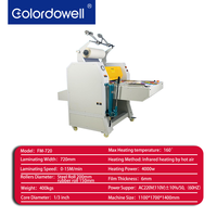 Laminateur de film et de papier électrique automatique COLORDOWELL FM-720, largeur 685 mm/26,9 pouces, machine de laminage hydraulique à chaud/froid, post-presse